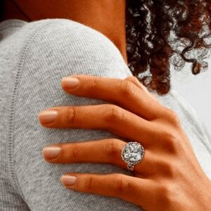 Silpada Braided Brilliance Ring 0.925 Sterling Silver Cut CZ Bold Statement